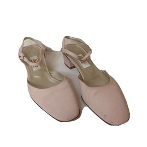 Talbots Women's Shoes Light Pink Size 5.5 Low Block Heel Slingback